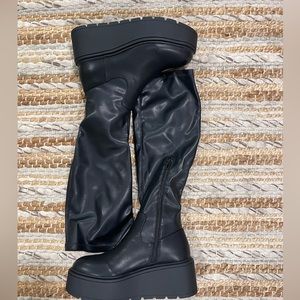 Steve Madden Astor Platform Boots Black Size 7